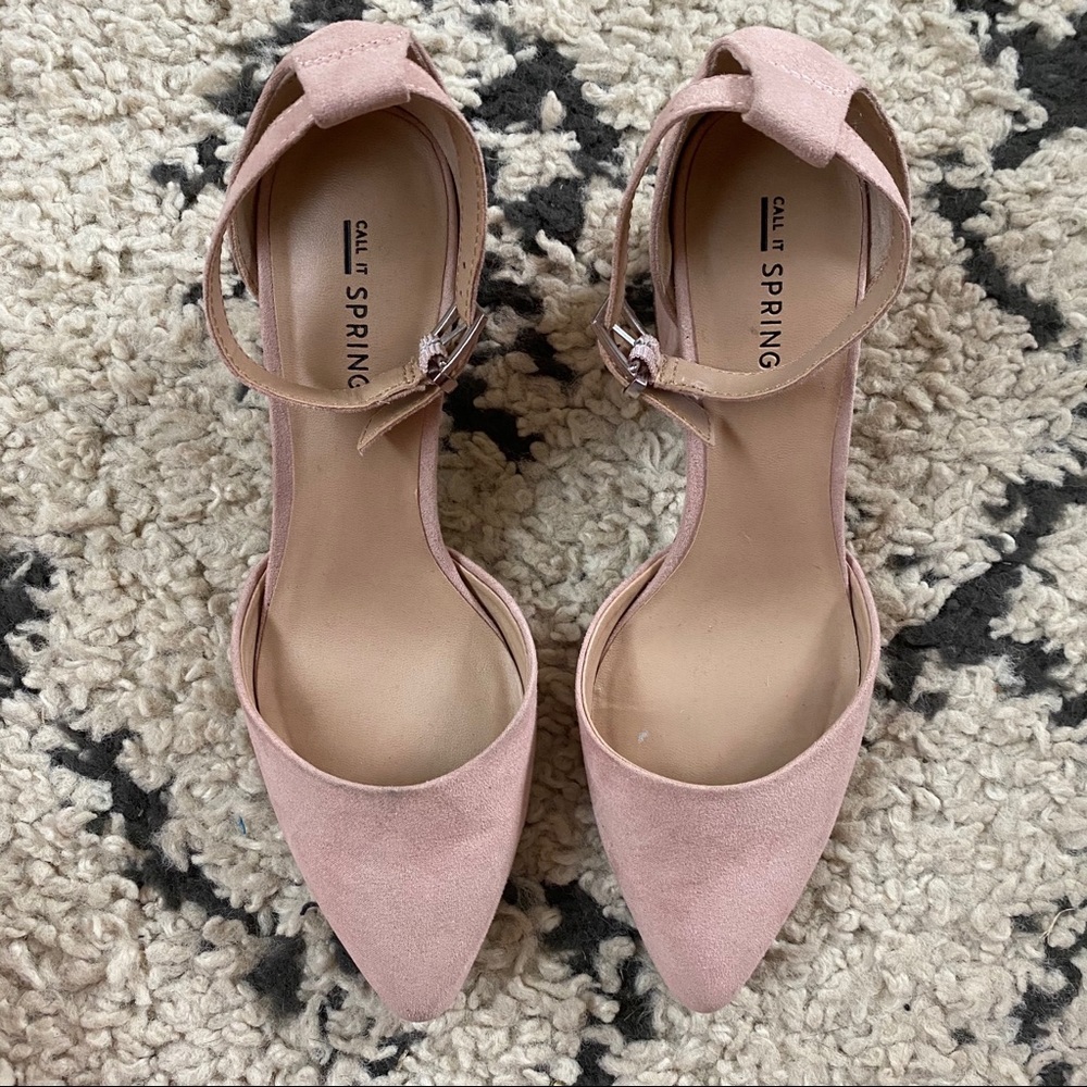 Call It Spring Aiven Blush Block Heel Sandals